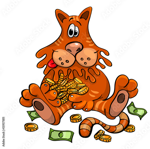Cat with money