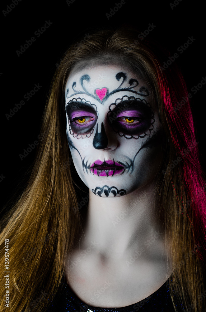Girl in makeup witch halloween Girl in makeup witch halloween