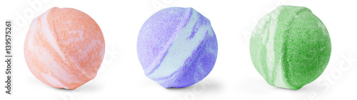 Single bath bomb, isolated on the white set