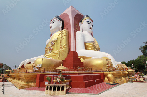  Kyaikpun Pagoda, A Pagoda of four giant buddha statues in Myanmar  photo