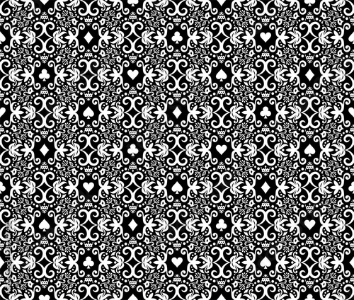Luxury black background with card symbols ornament