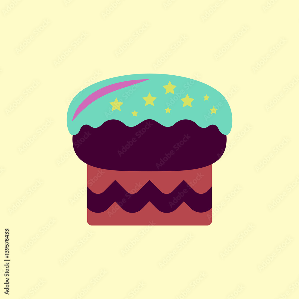 Vector illustration in flat style delicious cake Vector illustration in flat style delicious cake