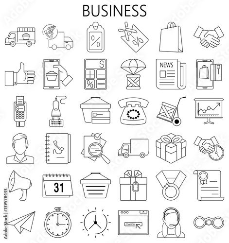  E-commerce, shopping.Thin lines  icons set 
