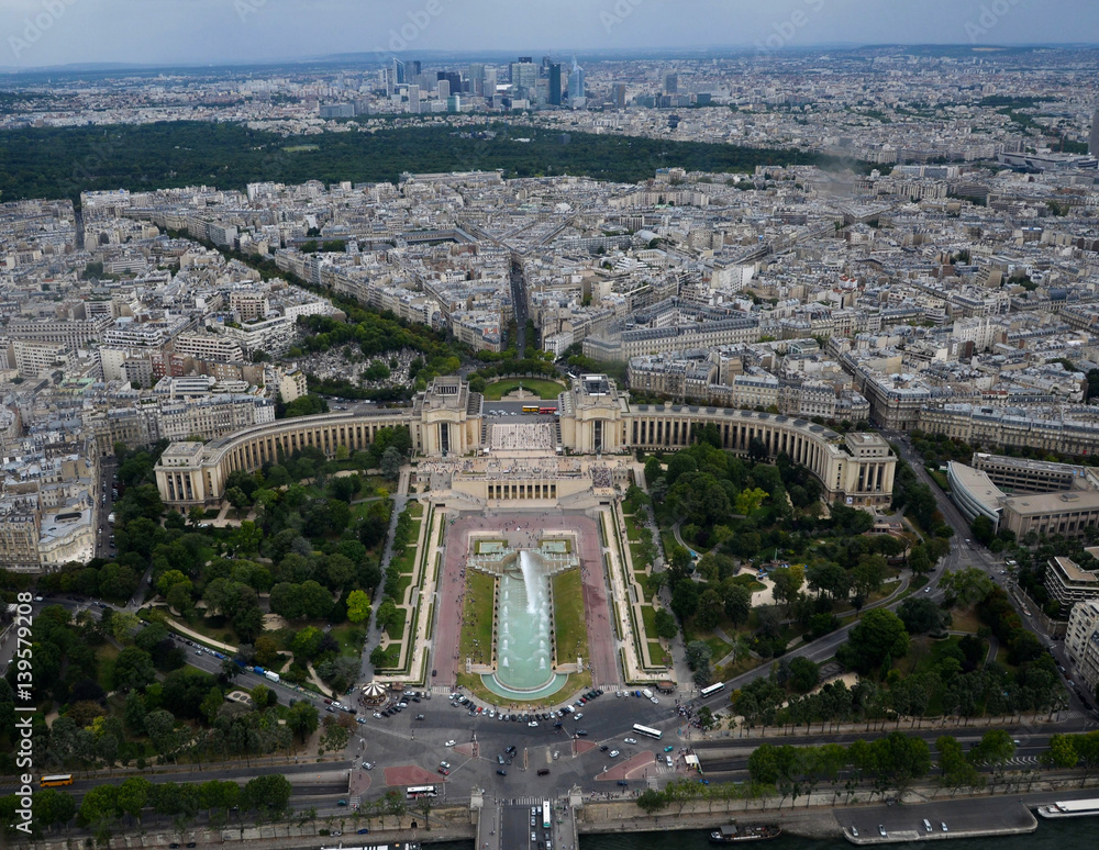the Trocadero in Paris seen from the Eiffel Tower