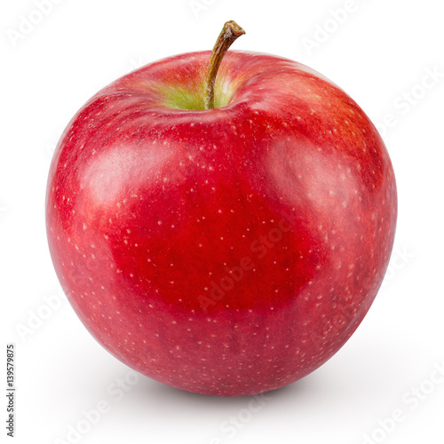 Foto Red apple isolated on white background. Fresh raw organic fruit.