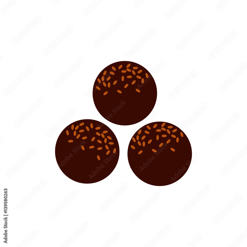 Falafel ball arabic food made from chickpeas. Vector illustration for vegetarian menu, traditional cuisine dish, eastern snack Falafel ball arabic food made from chickpeas. Vector illustration for vegetarian menu, traditional cuisine dish, eastern snack