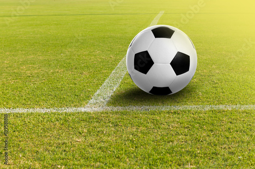 Soccer ball on the football field © Naypong Studio