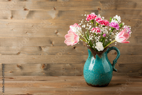 Wallpaper Mural Fresh mixed flower in vintage jug Torontodigital.ca