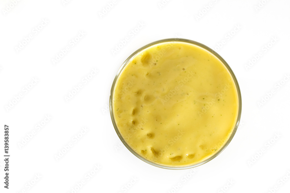 Glass of fresh healthy smoothie isolated on white background Glass of fresh healthy smoothie isolated on white background