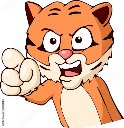 Accusing tiger cartoon
