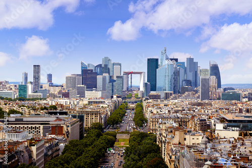 Paris skyline aerial view France