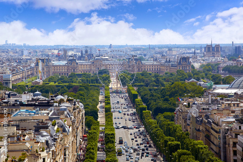 Paris skyline Champs Elysees and Concorde © lunamarina