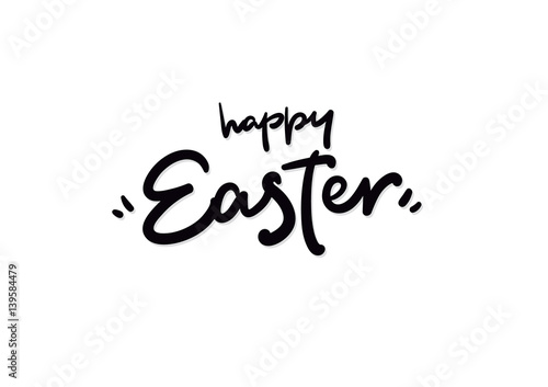 Happy Easter lettering logo vector postcard without background