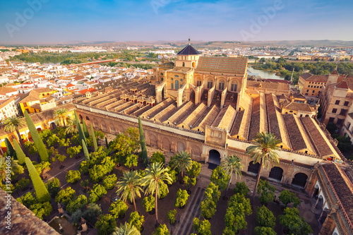 Aerial view of Great Mosque Mezquita - Catedral de Cordoba, Andalusia, Spain