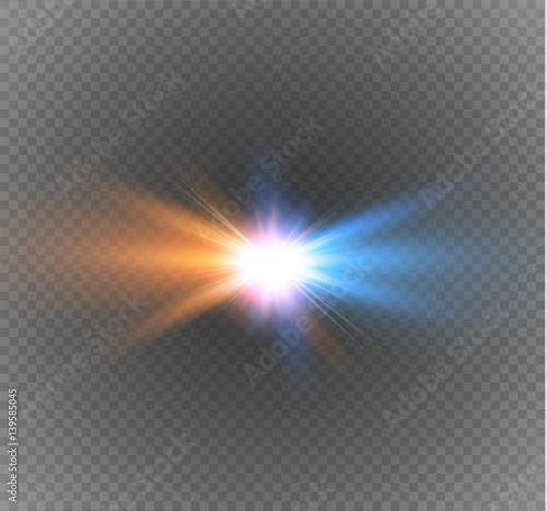 collision of two forces on a transparent background