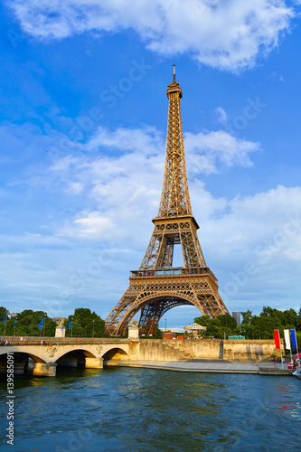 Eiffel tower at sunset Paris France © lunamarina