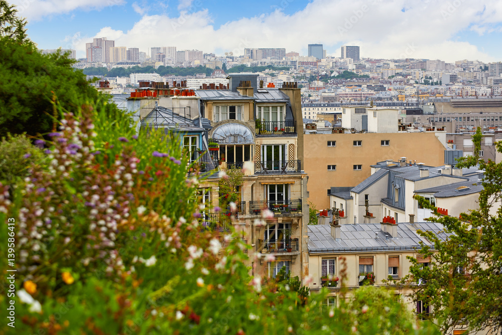 Obraz premium Paris skyline aerial from Montmartre