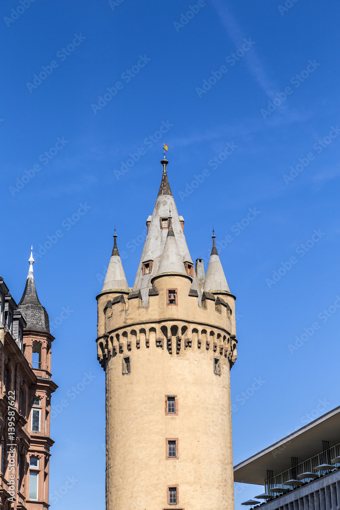 Eschenheimer Turm (Eschenheim Tower) was a city gate, part of late-medieval fortifications of Frankfurt am Main
