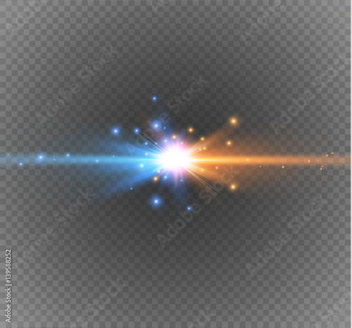 collision of two forces on a transparent background