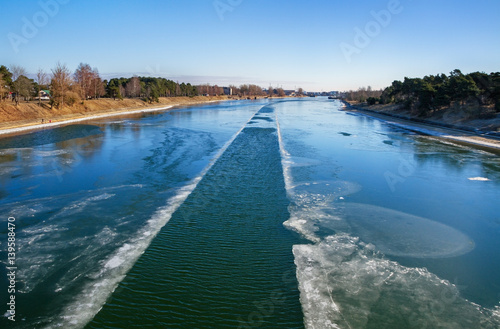 Channel in ice.