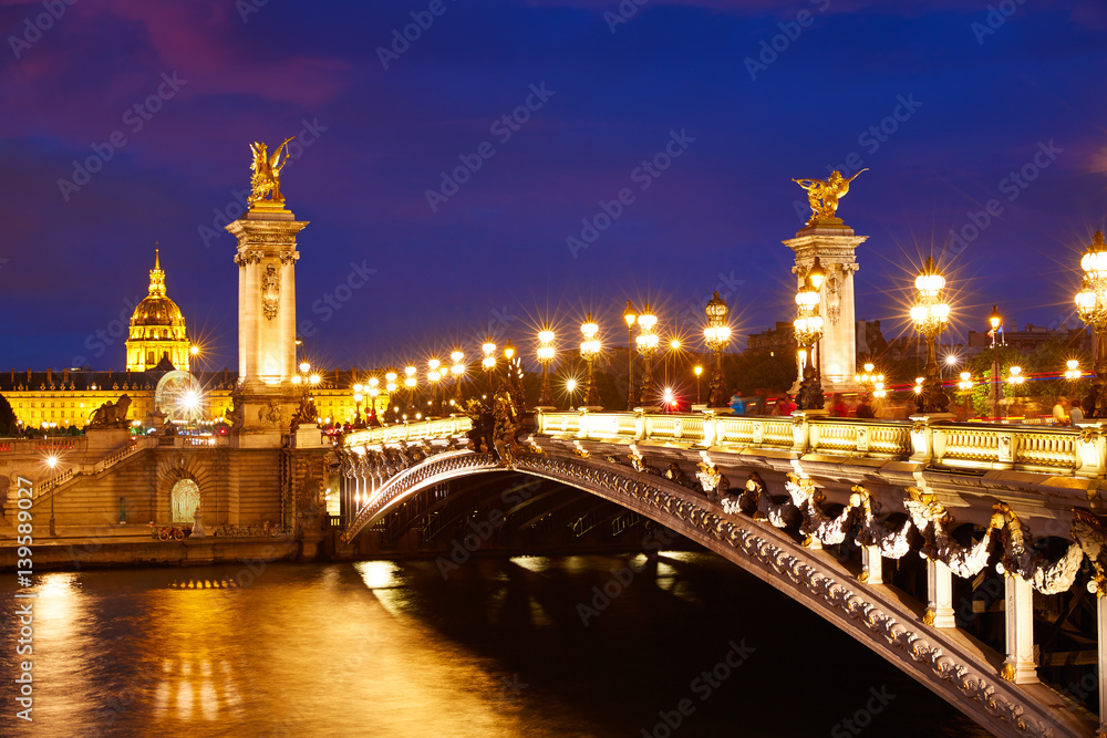 Fototapeta premium Pont Alexandre III in Paris France over Seine
