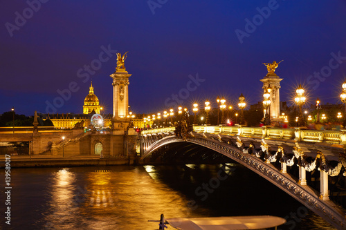 Pont Alexandre III in Paris France over Seine © lunamarina
