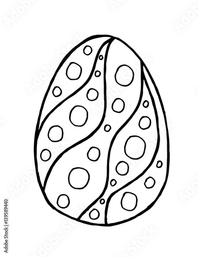 Happy Easter zentangle egg decorated with ornament, design doodle element