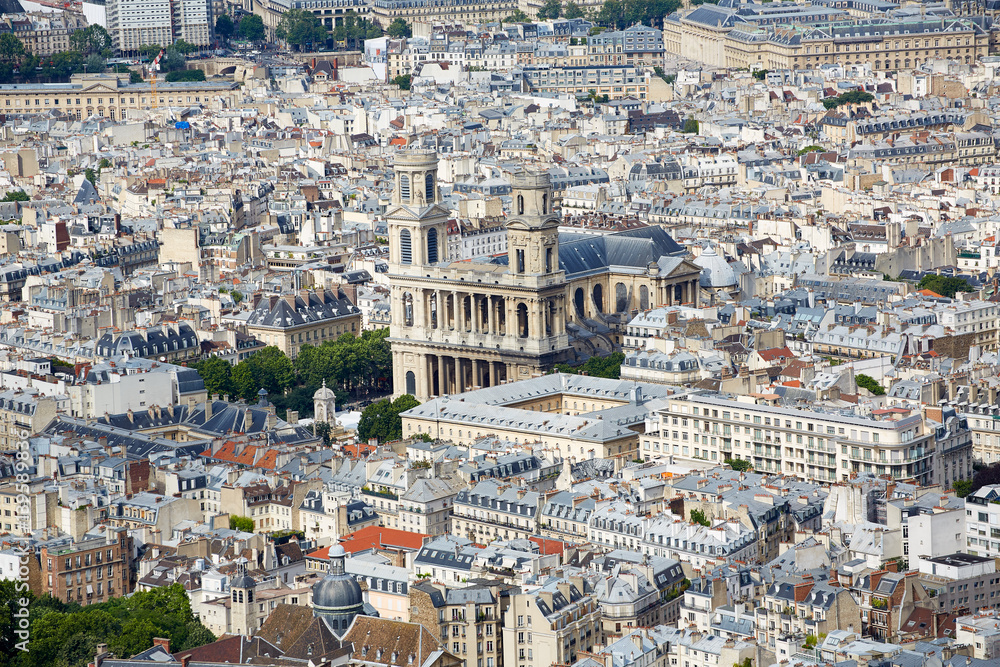 Paris aerial eglise Saint Sulpice church France