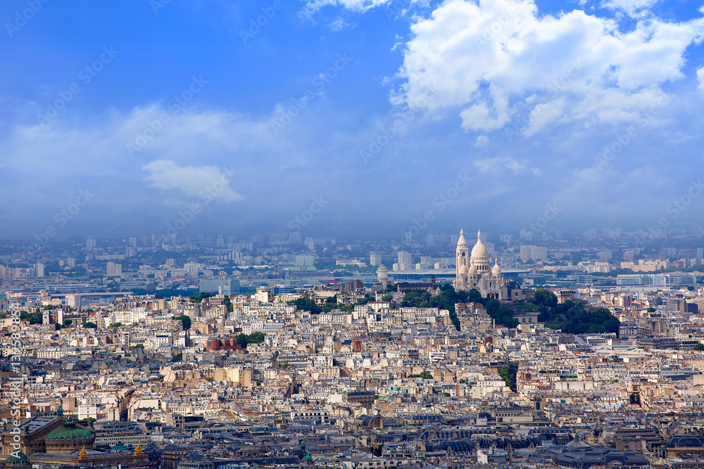 Paris skyline and Sacre Coeur basilique