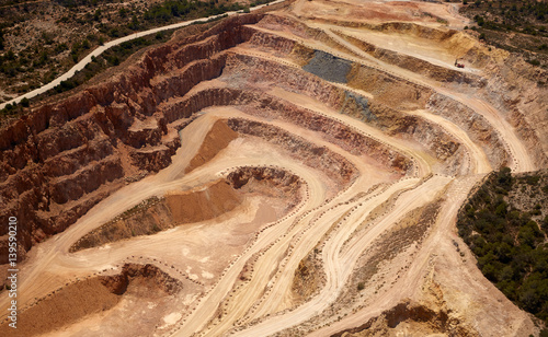 Aerial view of a quarry in Valencia Spain photo
