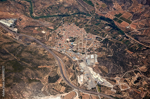 Soneja villaje aerial in Castellon Province Spain photo