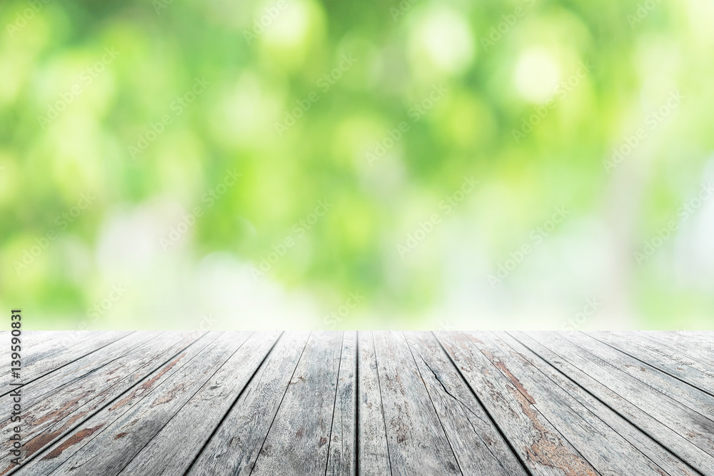 Empty wooden table with blurred city park on background. concept party, products, spring. Empty wooden table with blurred city park on background. concept party, products, spring.
