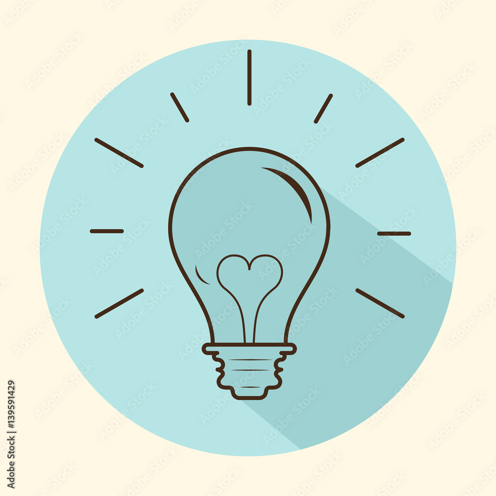 Creative idea in light bulb shape as inspiration concept. Vector design element. Flat icon. Creative idea in light bulb shape as inspiration concept. Vector design element. Flat icon.