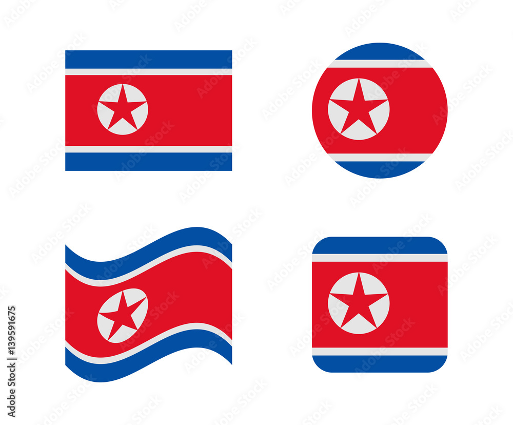 set 4 flags of north korea set 4 flags of north korea