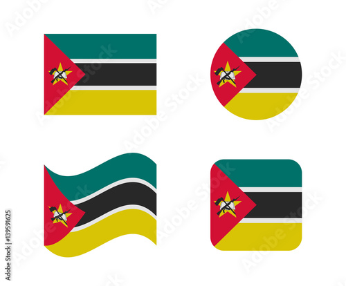 set 4 flags of mozambique