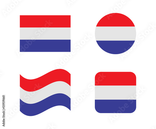 set 4 flags of netherlands