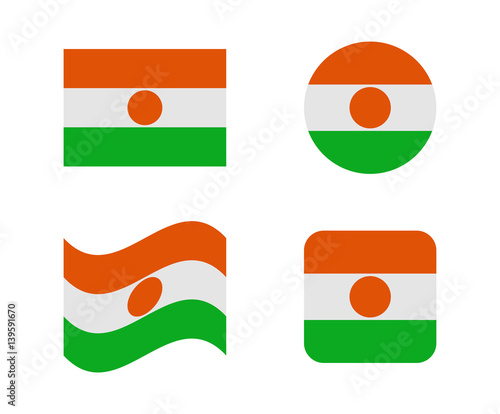 set 4 flags of niger