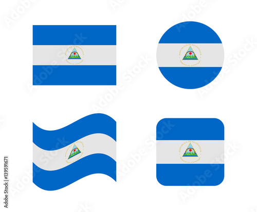 set 4 flags of nicaragua
