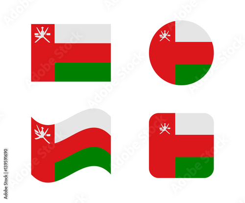set 4 flags of oman