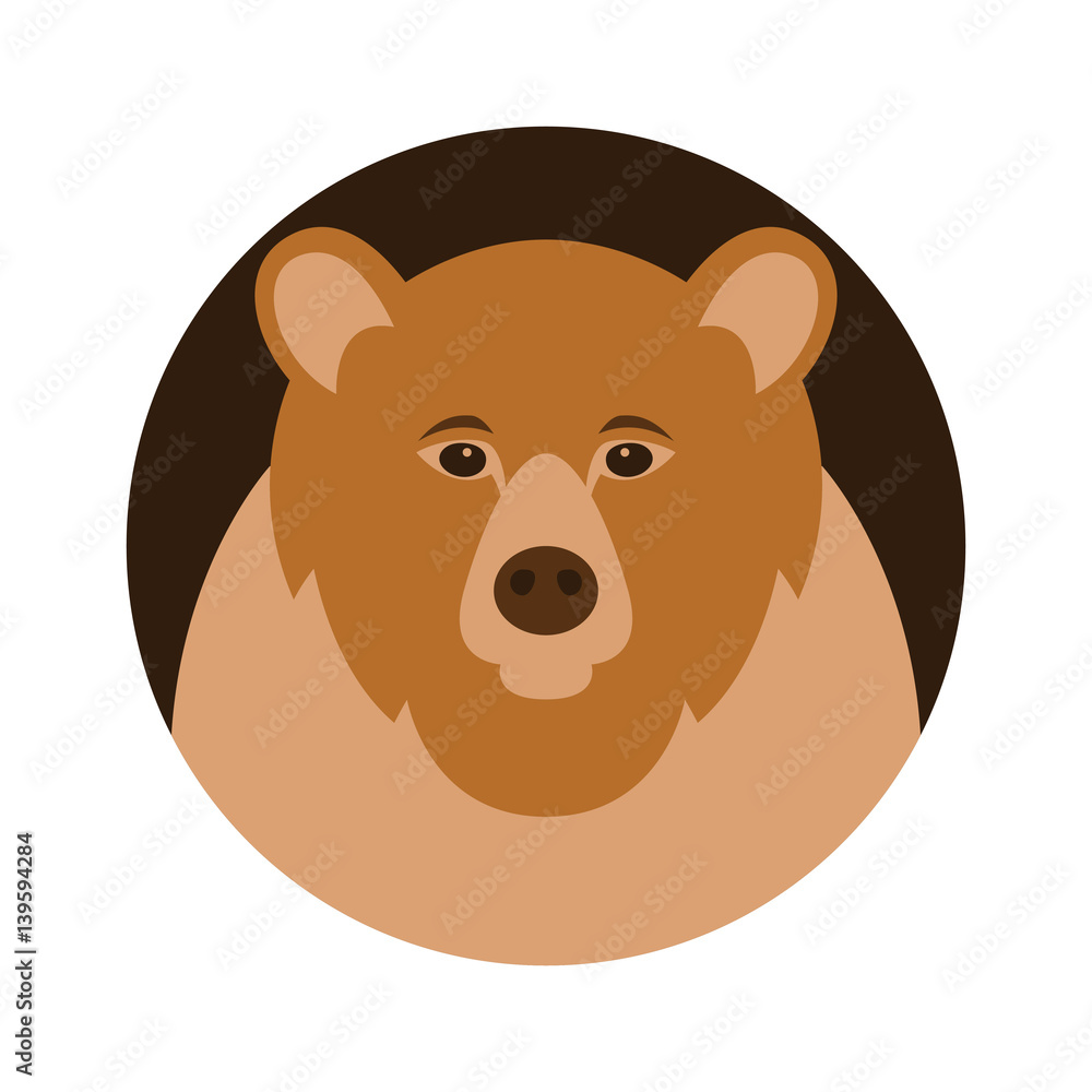 bear head vector illustration style Flat bear head vector illustration style Flat