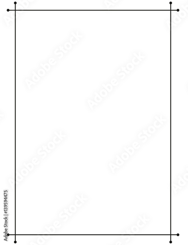 Mid century 50s frame border line page vector simple