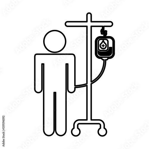 donate blood bag hanging vector illustration design