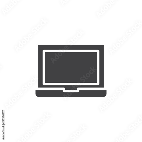 Laptop icon vector, filled flat sign, solid pictogram isolated on white. Symbol, logo illustration. Pixel perfect