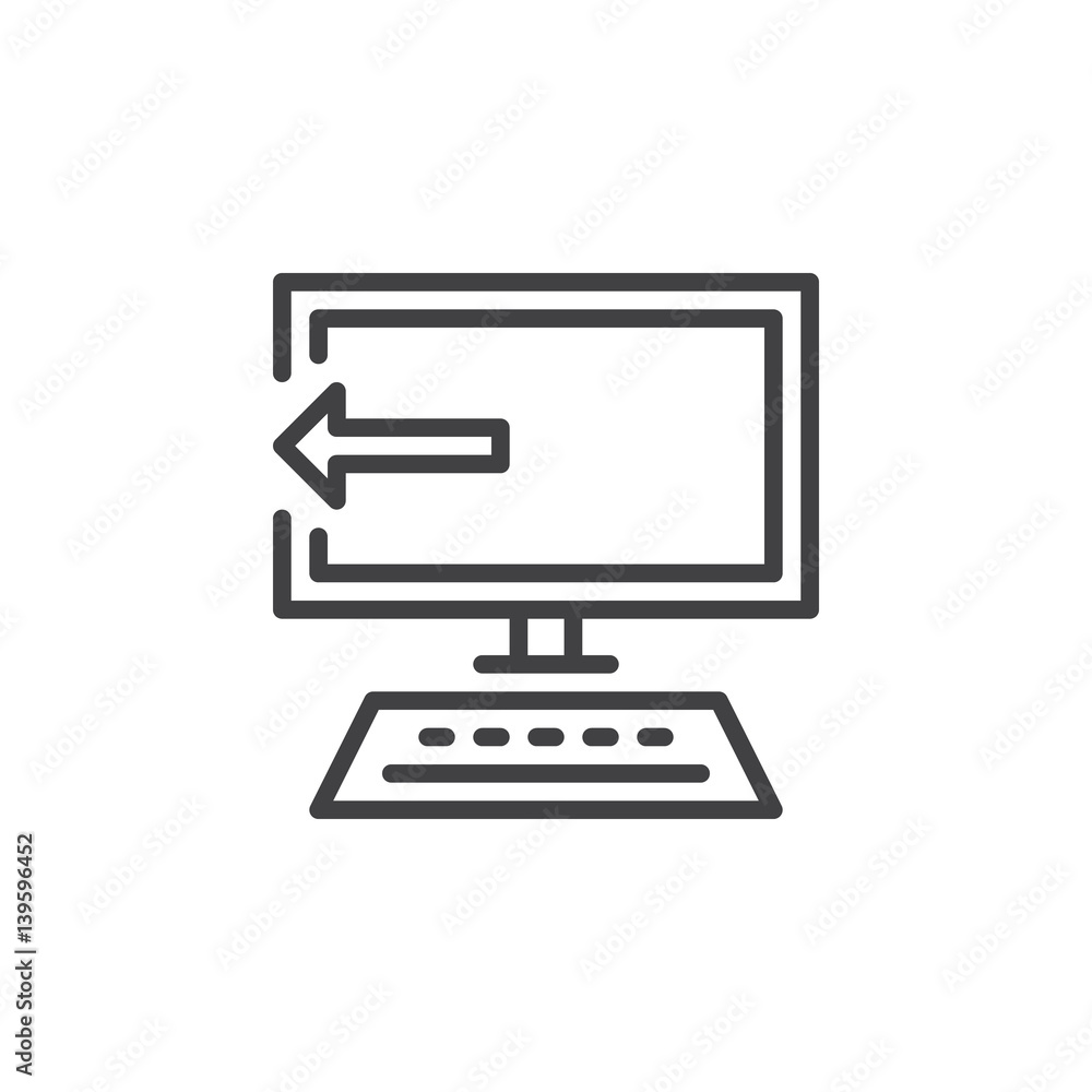 Software uninstall line icon, outline vector sign, linear style pictogram isolated on white. Symbol, logo illustration. Editable stroke. Pixel perfect Software uninstall line icon, outline vector sign, linear style pictogram isolated on white. Symbol, logo illustration. Editable stroke. Pixel perfect