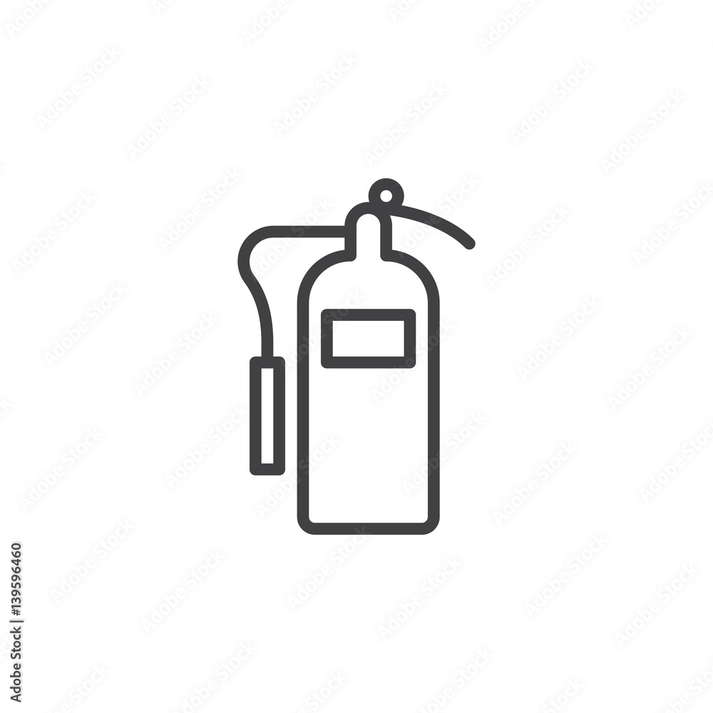 Fire extinguisher line icon, outline vector sign, linear style pictogram isolated on white. Symbol, logo illustration. Editable stroke. Pixel perfect Fire extinguisher line icon, outline vector sign, linear style pictogram isolated on white. Symbol, logo illustration. Editable stroke. Pixel perfect