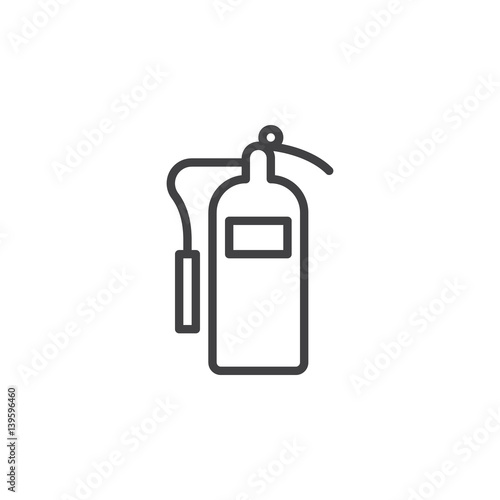 Fire extinguisher line icon, outline vector sign, linear style pictogram isolated on white. Symbol, logo illustration. Editable stroke. Pixel perfect