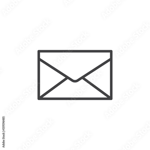 Envelope, mail, message line icon, outline vector sign, linear style pictogram isolated on white. Symbol, logo illustration. Editable stroke. Pixel perfect