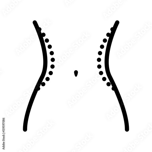 Female waist with surgery lines vector illustration design