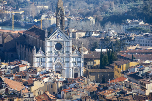 Basilica di Santa Croce, old Florence, Italy photo