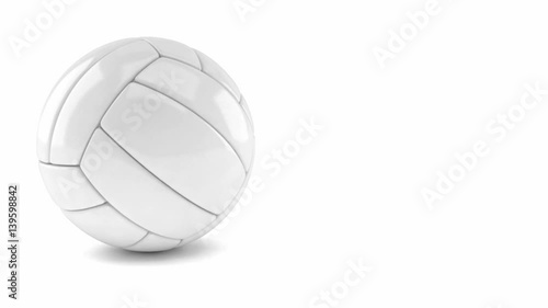 Volleyball rolling on white background